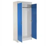 2 Door Wardrobe in White & Blue Finish