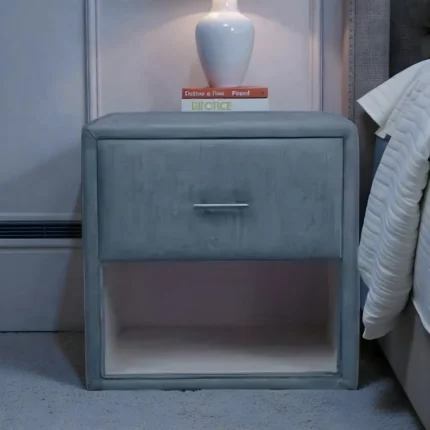 Upholstered Single Drawer Night Stand