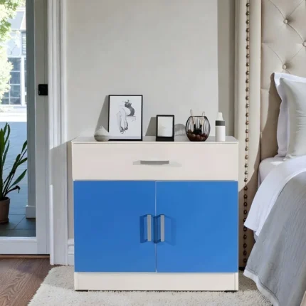Aqua Splash Storage Cabinet in White & Blue Finish