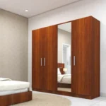 Four Door Wardrobe with Mirror in MDF