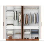 Four Door Wardrobe with Mirror in MDF