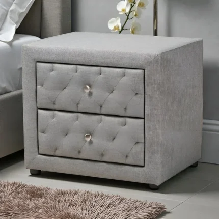 Lepine Grey Fabric Night Stand