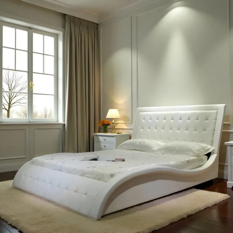 Modern Fully Tufted Curved Bed