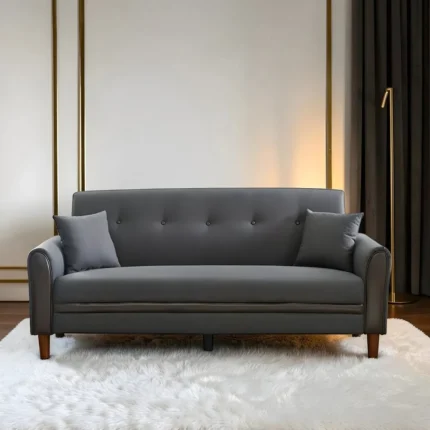 Serenity Tufted Gray Modern Sofa