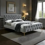 Tufted Low Profile Bed Velvet Bed
