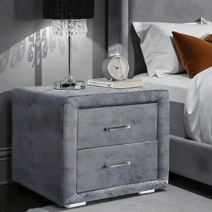 Upholstered 2 Drawers Night Stand