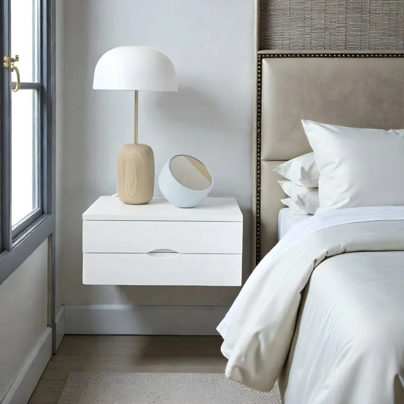 Wall Mounted White Night Stand