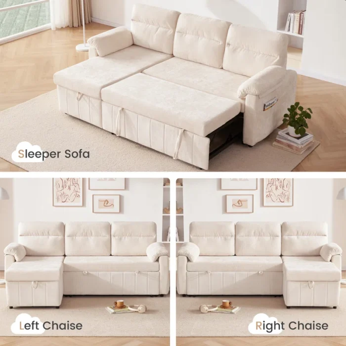 Upholstered Sleeper Sofa L Shape Sofa Bed