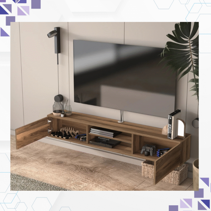 Walnut Aura Floating TV Console