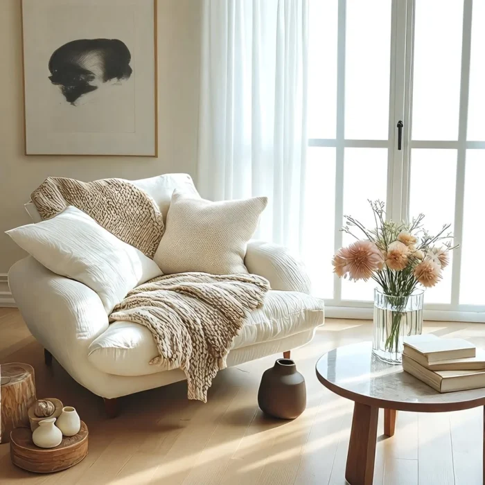 Cozy Lounge Armchair – Scandinavian Boho Style