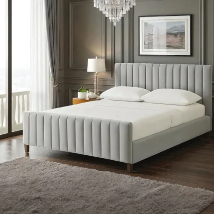 Velora Luxe Channel-Tufted Bed Frame
