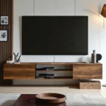 Walnut Aura Floating TV Console