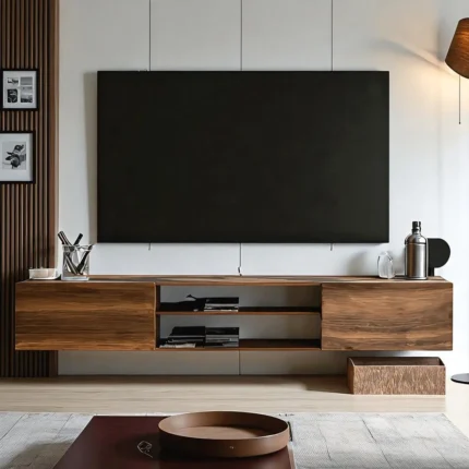 Walnut Aura Floating TV Console
