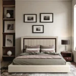 Khalifa Luxe Modern Platform Bed – Beige Elegance Collection