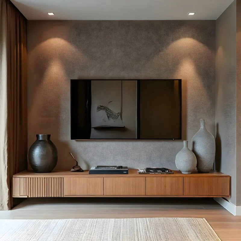 Serenity Slatted Floating TV Console