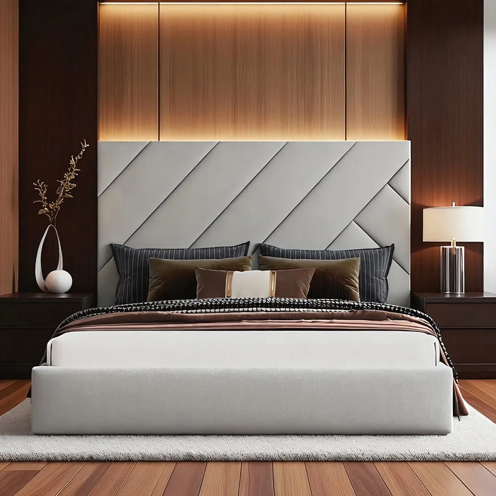 ZenithGlow-Upholstered-Platform-Bed