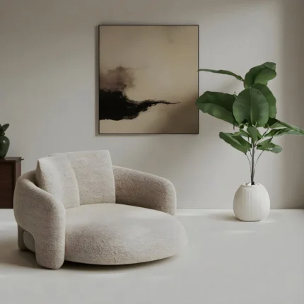 Aether Bouclé Swivel Armchair