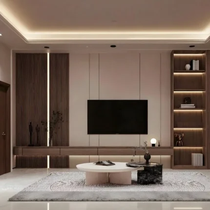 Contemporary LED Slat TV Unit
