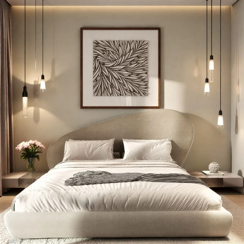 Lumina Curve Upholstered Platform Bed Set