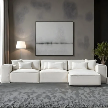 Lumina Modular L-Shaped Sectional Sofa in Crisp White