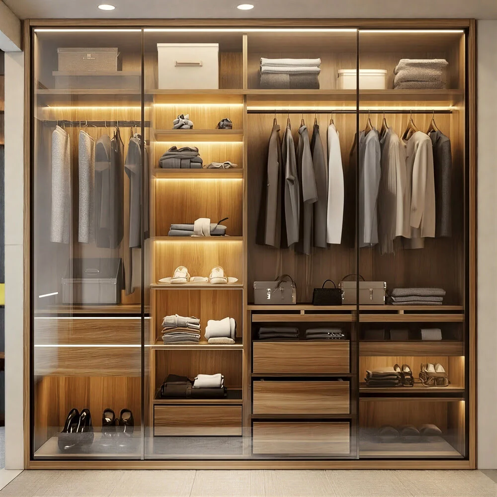 Modern LED Sliding Wardrobe Closet