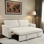 Nomad Pull-Out Loveseat Sofa Bed in Soft Cream