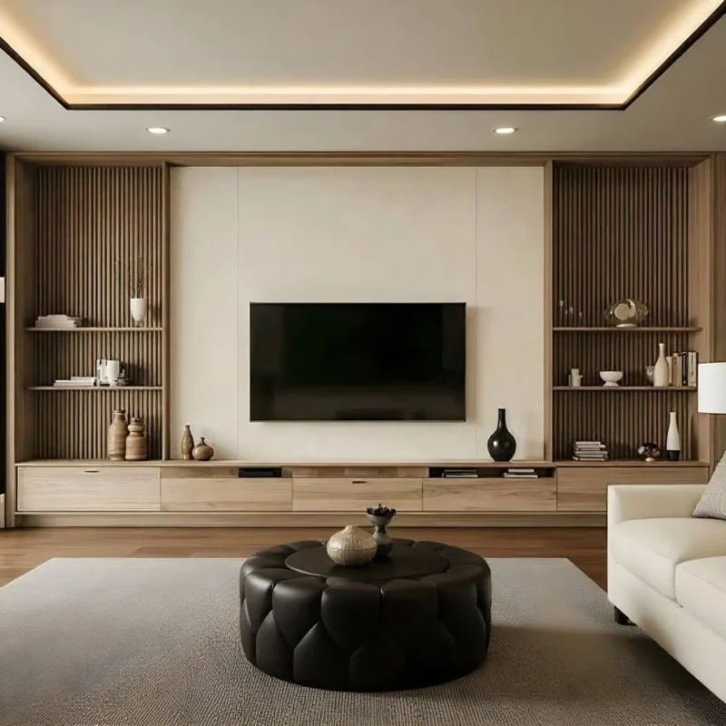Scandinavian Slat TV Wall