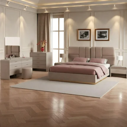 Serene Elegance Upholstered Bedroom Suite