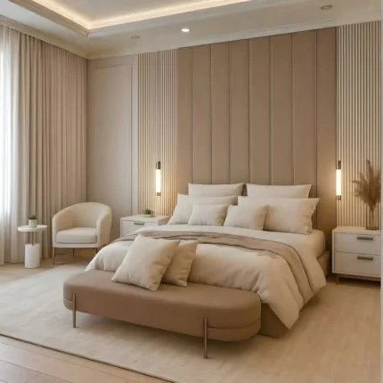 Beige Extended Panel Bed