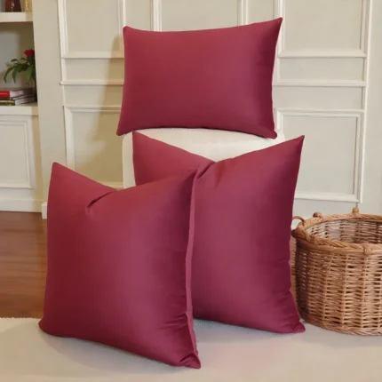 Burgundy Velvet Cushion Set