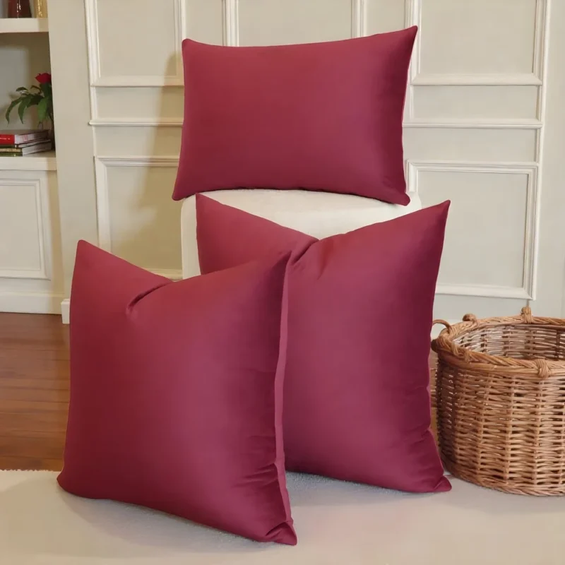 Burgundy Velvet Cushion Set