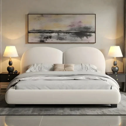 Cloud Arch Bouclé Bed