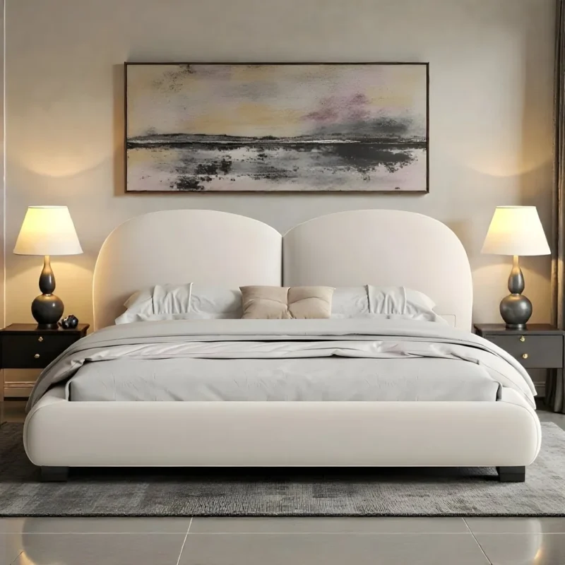 Cloud Arch Bouclé Bed