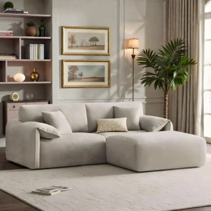 CloudLux Beige Bouclé Sectional