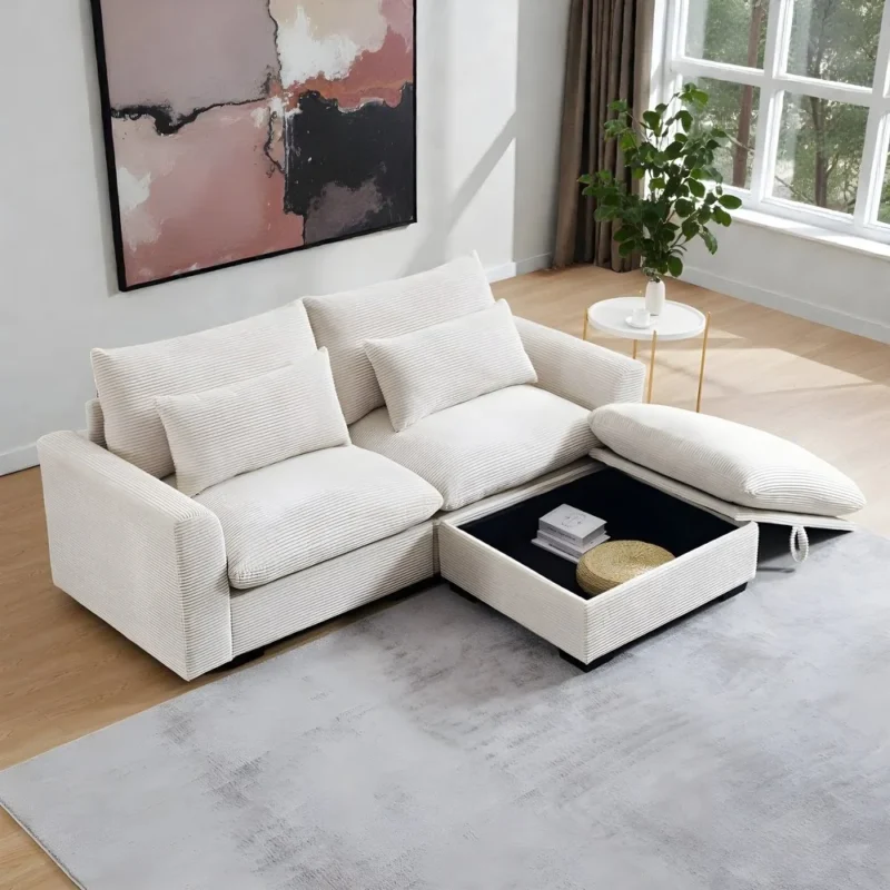 Corduroy Haven Storage Sectional