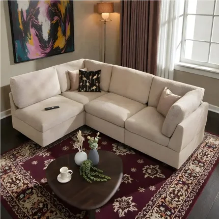 Cozy Beige Modular Corner Sofa