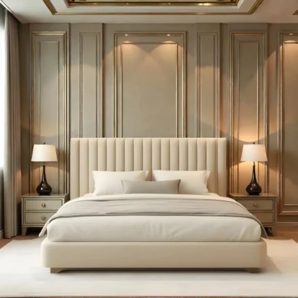 Cream Channel Wing Bed