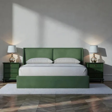 Emerald Haven Wingback Bed