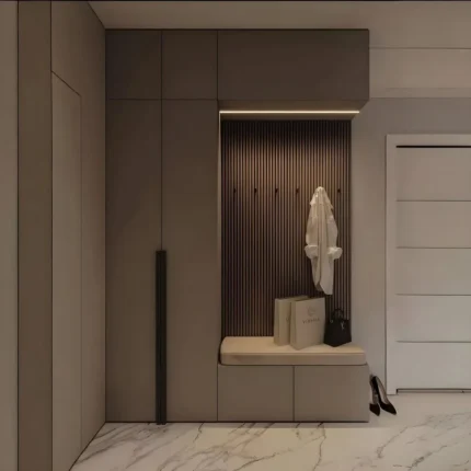 LuxeEntry Taupe Hallway Wardrobe
