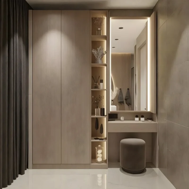 LuxeVanity Beige Dressing Wardrobe