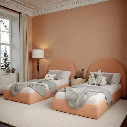 Peach Arch Twin Beds Set