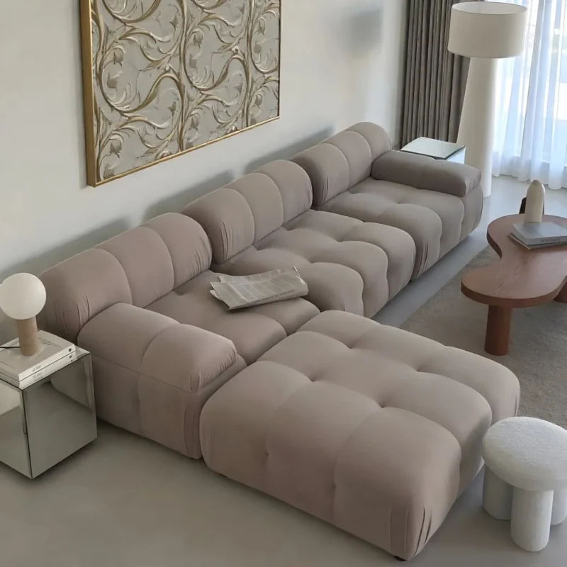 Plush Taupe Bubble Modular Sectional Sofa