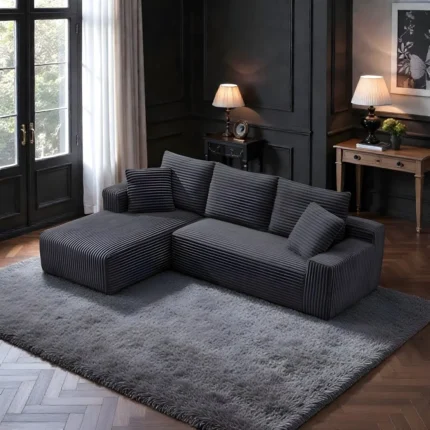 PlushCord Dark Grey Sectional