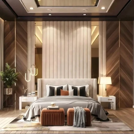 Regal Chevron Wall Panel Bed