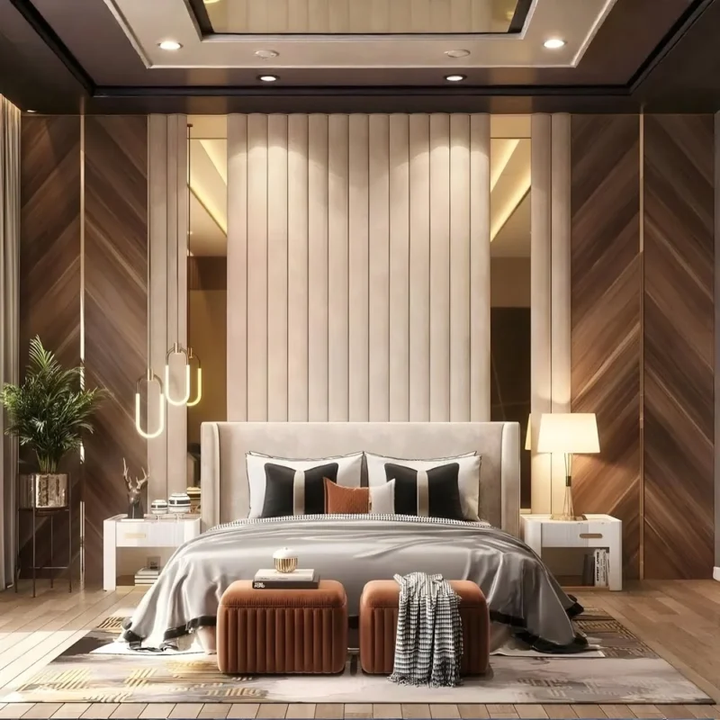 Regal Chevron Wall Panel Bed