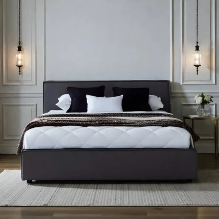 ShadowLuxe Dark Gray Platform Bed