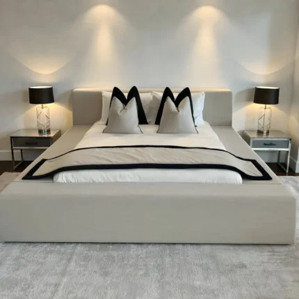 GrandAura Beige Extended Platform Bed