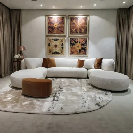 LuxeAura Bouclé Modular Cloud Sofa