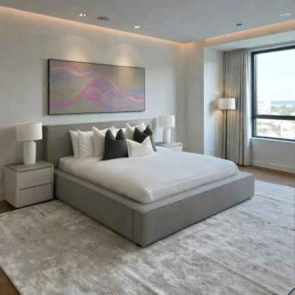 SerenityWide Light Gray Platform Bed