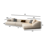 LuxeFlow Beige Curved Modular Sectional Sofa